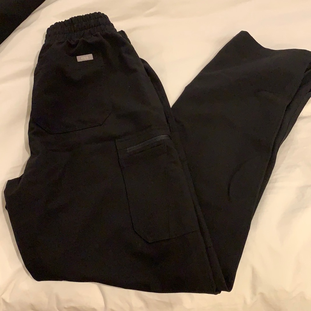 Figs  Black Yola- High Waisted Scrub Pants - S / Black
